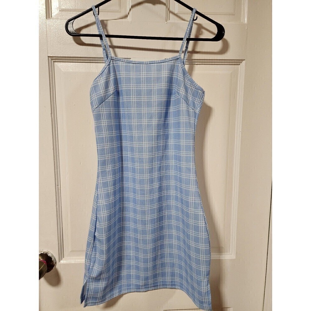 Women’s Blue and White Plaid Slip Dress | Size Small | Classic Summer Dress | NW